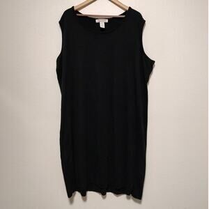 Silhouettes Black Sleeveless Scoop Neck 3 in. Slit Knit Midi Tank Dress Size 3X